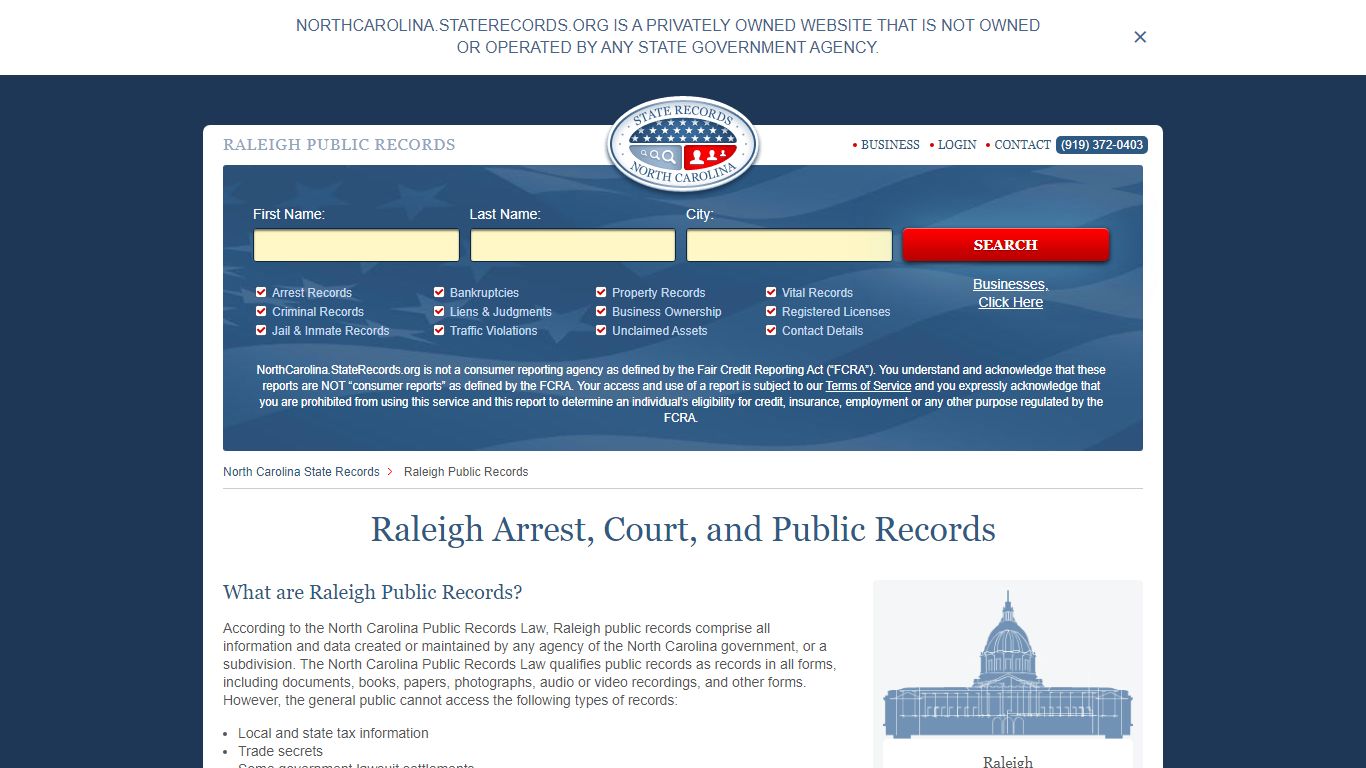 Raleigh Arrest and Public Records | North Carolina.StateRecords.org